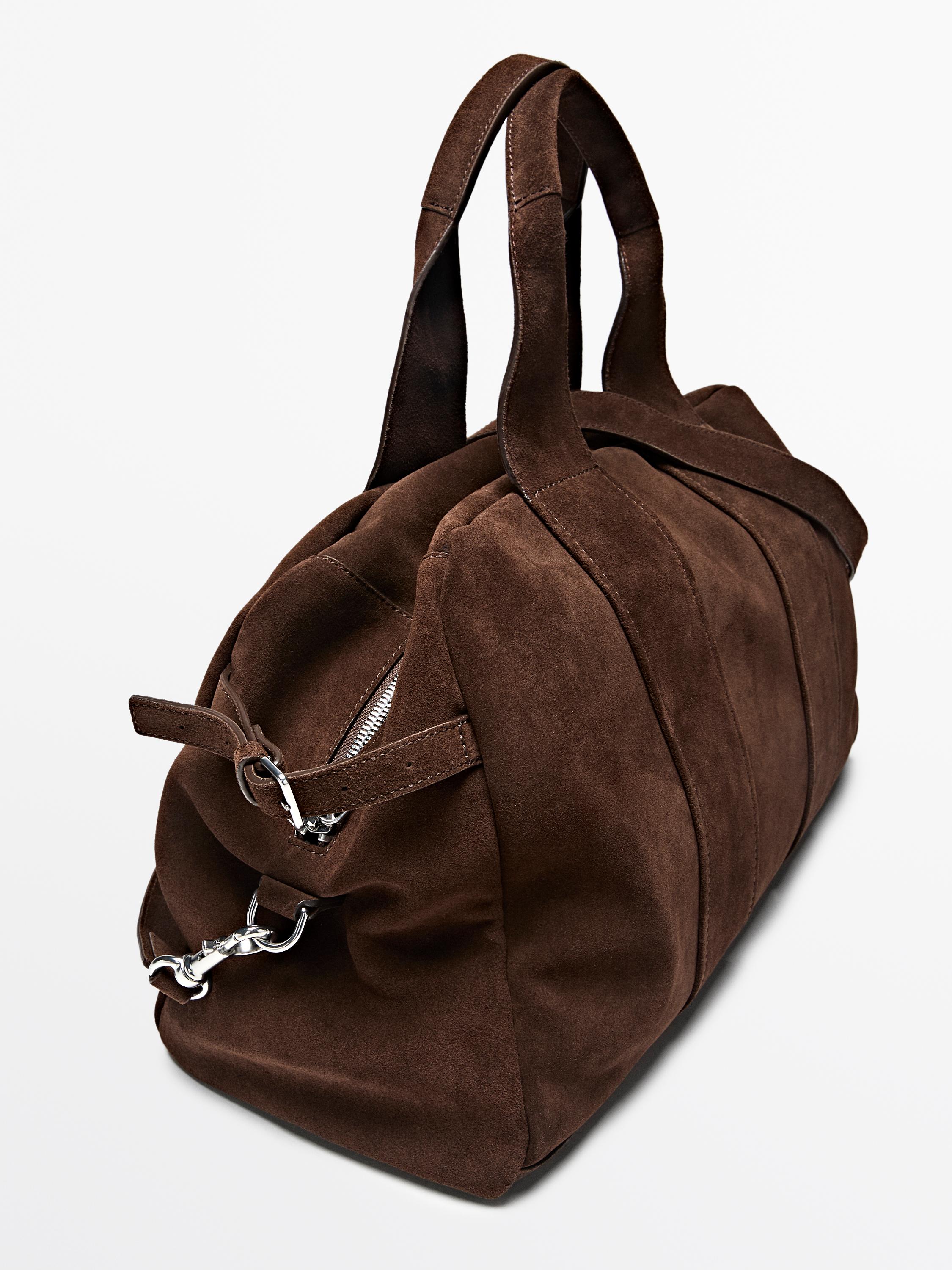 Sac de voyage en cuir et daim